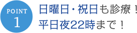 日曜日、祝日も診療